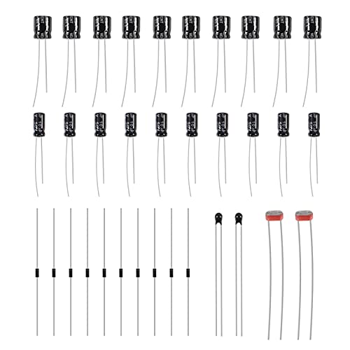 DORHEA Electronics Component Fun Kit with Power Supply Module, Jumper Wire, Precision Potentiometer, Resistor, Breadboard, Capacitor, LED, Potentiometer Compatible with Raspberry Pi