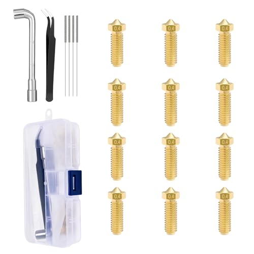 12Pcs 0.4mm Brass Nozzles for Anycubic Kobra 2/2 Neo/2 Plus/2 Max/2 Pro - size: for Kobra2 Neo etc