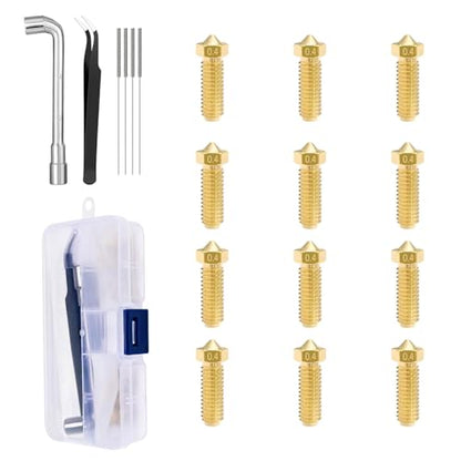 12Pcs 0.4mm Brass Nozzles for Anycubic Kobra 2/2 Neo/2 Plus/2 Max/2 Pro - size: for Kobra2 Neo etc