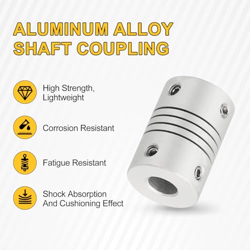 uxcell 4Pcs Flexible Couplings 3mm to 6.35mm Aluminum Alloy Joint Connector - size: 3mm to 6.35mm, style: D16 x L23mm