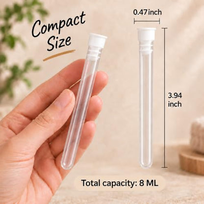 Joyclub 50pcs 12x100mm(8ml) Clear Plastic Test Tubes with Caps for Scientific Experiments, Halloween, Christmas, Scientific Themed Birthday Party Supplies, Decorate The House, Candy Storage - style: 50 Pack Test Tubes