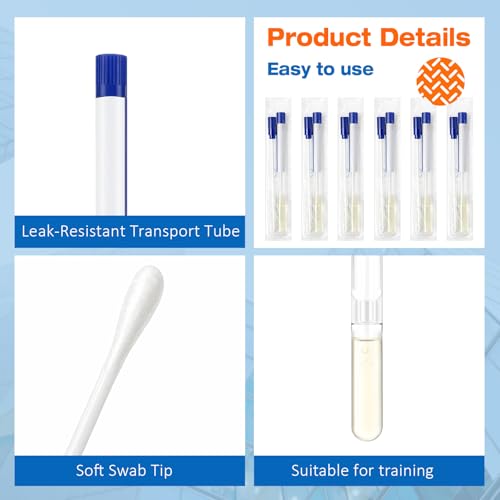 TrelaCo 25 Pcs Transport Swab with Preservation Gel, Plastic Shaft with Rayon Tip for Sample Collection and Recovery