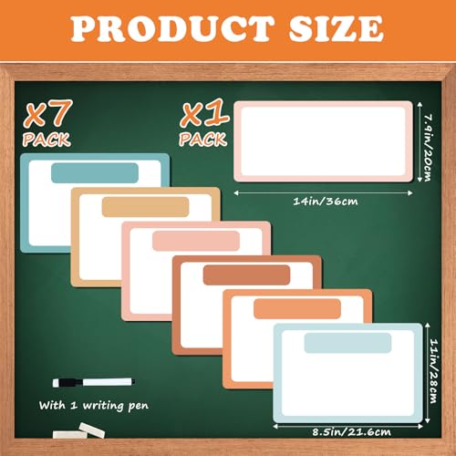 EggSun 7 Pack Magnetic Write & Wipe Paper Organization Chart,Pen Dry Erase Objectives Labels Learning Magnets for Classroom Organization Whiteboard Teacher Student Teaching Supplies,Boho - style: Boho