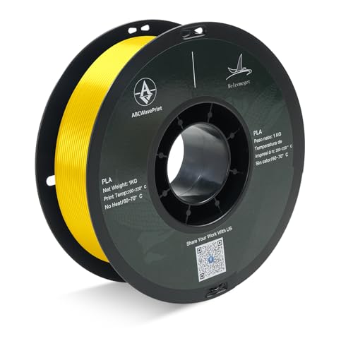 PLA 3D Printer Filament, Dimensional Accuracy +/- 0.02 mm, 1 kg Spool(2.2lbs), 1.75 mm，Yellow - color: 1kg Yellow