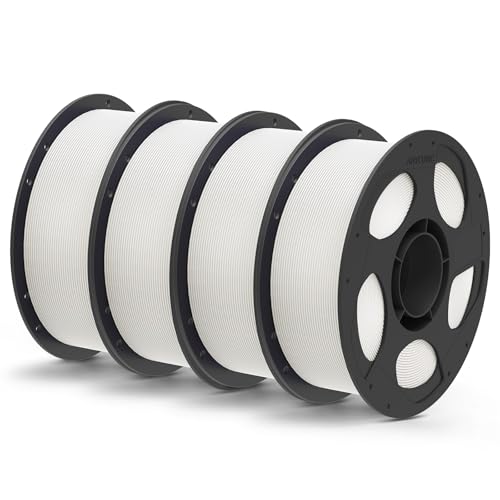 ANYCUBIC Matte PLA Filament Bundle 4KG, 3D Printing PLA Filament 1.75mm Dimensional Accuracy +/- 0.03mm, 1KG Reusable Spool, White - color: 4kg Matte White, size: 4kg