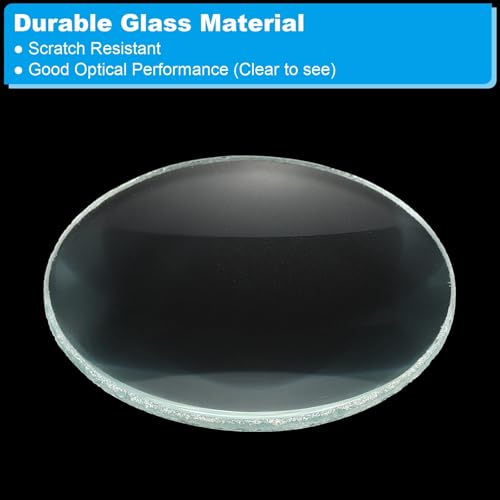 PATIKIL Convex Lens, 100mm Focal Length 40mm (1.57") Diameter Round Glass Magnifying Telescope Lens Trial Set Ground Edge for Lab Physics Class Optics, 4 Pcs - size: 100mm FL, 40mm Dia.