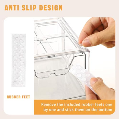 6 Pack Stackable Storage Drawers,Makeup Organizer with Pull-out Drawer