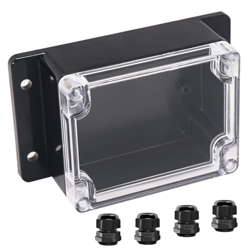 Junction Box IP65 Waterproof ABS Plastic Electrical Project Case Power Junction Boxes, Clear Cover Project Box with Fixed Ear 4.53x3.54 x2.17 inch (115 x 90 x55 mm) - color: Clear, size: 4.53"x3.54"x2.17"