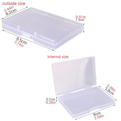 Gebildet 12pcs Small Rectangular Clear Plastic Bead Storage Boxes with Lid for Pills, Herbs, Small Beads, Jewellery and Craft Items - size: 9.5×6.2×1.3cm