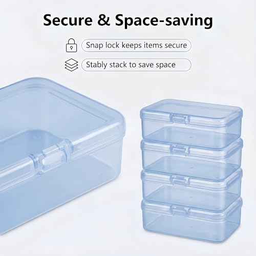 LJY 28 Blue Rectangular Plastic Boxes, 3.3 x 2.2 x 1 in for Packing Samples - color: Blue, size: 3.3 x 2.2 x 1 inch