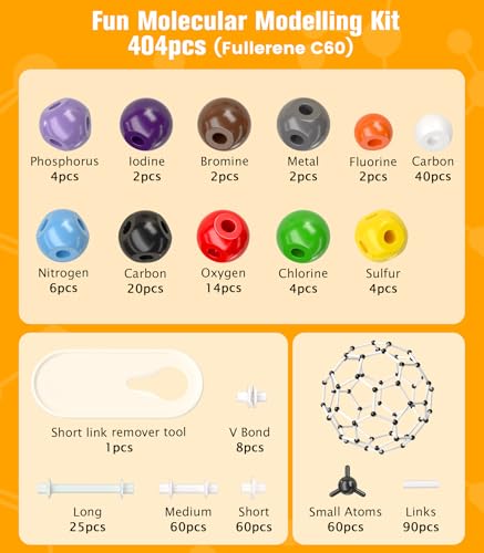 NINGOO Organic Chemistry Model Kit,404 PCS,for Students＆Teacher