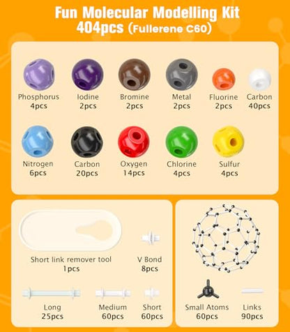 NINGOO Organic Chemistry Model Kit,404 PCS,for Students＆Teacher