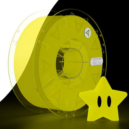 Creality Official Hyper PLA Filament 1.75mm, Glow in The Dark Filament, 3D Luminous PLA Printer Filament, RFID Filament, Best with UV Lamps, Fit Most FDM 3D Printers, 1kg Spool (2.2 lbs) Yellow - color: Luminous Yellow