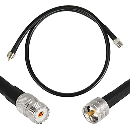 WIZACE 3ft PL-259 UHF CB Coax Cable, KMR400 PL-259 UHF Male to Female Low Loss Antenna Extension Jumper for HAM Radio, Antenna Analyzer, Dummy Load, SWR Meter - size: 3 ft - 1PCS