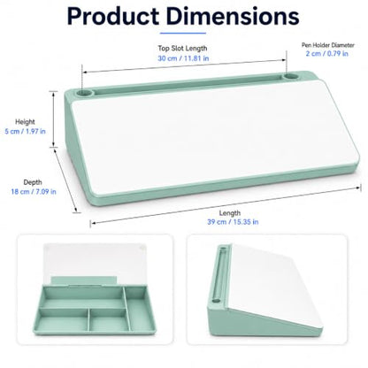 Glass Desktop Whiteboard,Dry Erase Board Buddy Keyboard Stand - color: Green