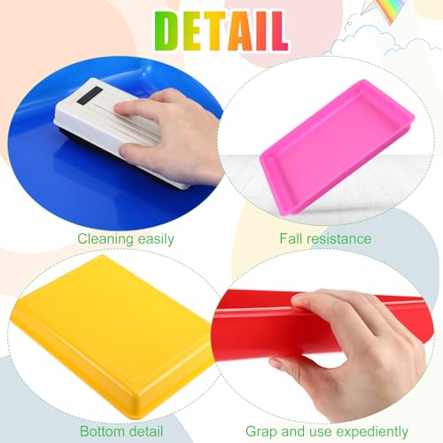 Maitys 15 Pack Plastic Art Trays 12 x 16 Inch Sensory Trays, Bright Color - color: Bright Color