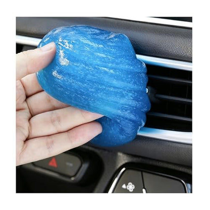 Car Cleaning Gel, Reusable Air Vent Detailing Putty Automotive Dust Removal Slime, Universal Dashboard Dusting Mud Interior Cleaner for Vehicles Keyboards Laptops Keys (Blue) - color: Blue