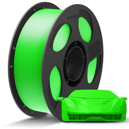 ANYCUBIC PLA Plus (PLA+), 3D Printer Filament 1.75mm, High Toughness 3D Printing Filament, Dimensional Accuracy +/- 0.02mm, Print with Most FDM 3D Printers, 1KG Reusable Spool, Green Flash - color: 1kg Pla+ Green Flash