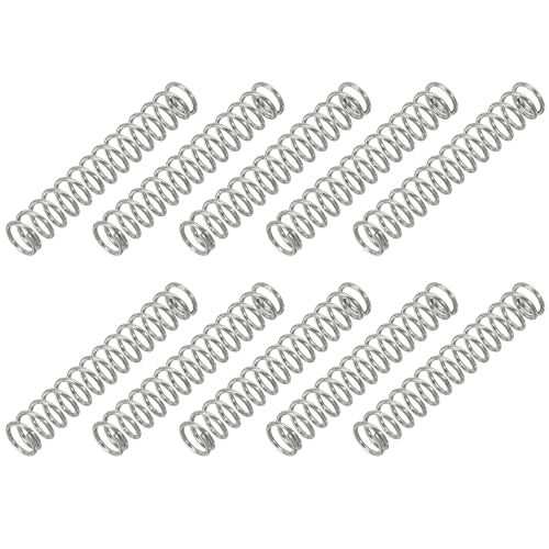PATIKIL Compression Spring, 0.6mm Wire Dia x 5mm OD x 30mm L, 10 Pcs 304 Stainless Steel Mechanical Extension Small Springs Pen Springs Assortment Kit for Shop and Home Repairs - size: 0.6x5x30mm