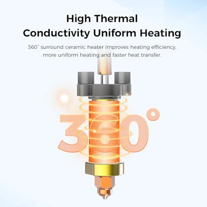 Creality Official K2 Plus Hotend Kit, Upgrades Ceramic Heating Block Kit, Unicorn Quick Swap 3D Printer Nozzle, High Flow Extruder Heater Block, All Metal Integrated for Creality 3D Printers - style: K2 Plus