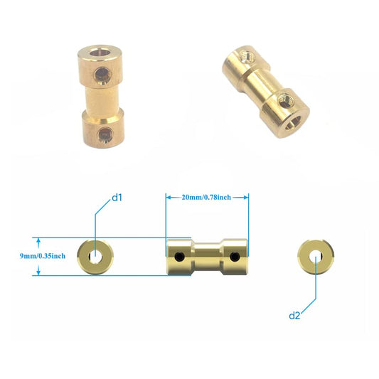 12Pcs 4mm to 6mm Brass Shaft Coupling Joint Connector, Motor Shaft Coupling for RC DIY Airplane Boat Robot - size: 4mm to 6mm