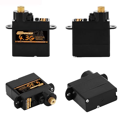 2PCS 4.3G Mini Servo, RC Micro Digital Servo Motor Metal Gear Coreless Steering Servos for Fixed-Wing Helicopter Airplane Drone 1/24 1/28 RC Car SCX24 Boat Robot Toy - color: Metal Gear