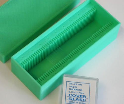 Storage Box for Microscope Coverslip, Glass Slide Cover Slip Storage Box, 50 Positions (22x22 mm) - size: 22x22 mm