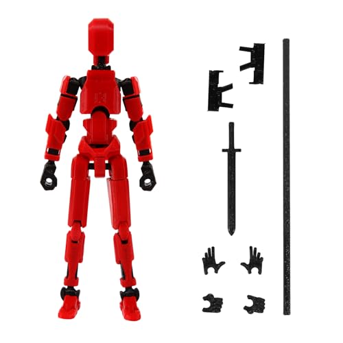 MerryXD T13 3D Action Figure,Assembly Completed Dummy Nova Titan Lucky 13 Action Figure 3D Printed Multi-Jointed Movable Toy Red - color: Red