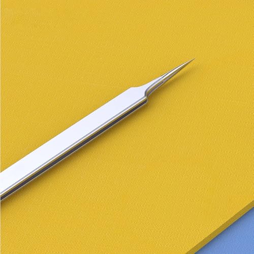 Ultra Fine Tip Tweezers Straight Tip Precision Tweezers Flying Line Super Hard Tweezer Mobile Phone Motherboard Repair Hand Tools for Soldering and IC Chip Micro-repair,Stainless Steel