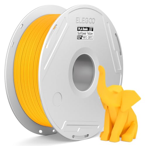 ELEGOO PLA Basic 3D Printer Filament 1.75mm Sunflower Yellow 1KG - color: Pla Sunflower Yellow