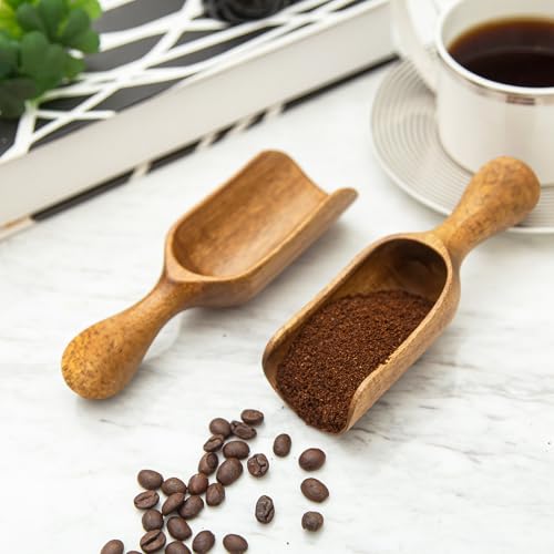 Large Coffee Scoop Shovel, 3pcs Wooden Scoop for Jars, 5.9″ Big Ground Coffee Scoop Measuring Spoons for Coffee, Tea, Powder- Multifunctional Kitchen Scoop for Bath Salts,Laundry (Acacia Wood) - color: 5.9″ Large Scoops 3pcs