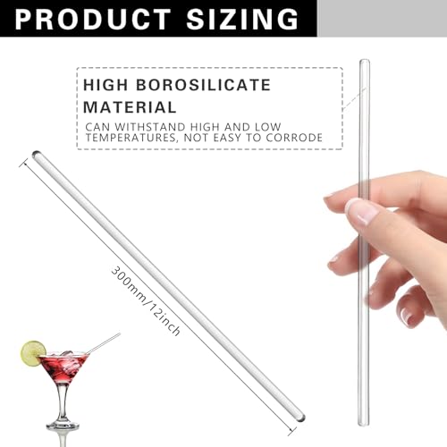Glass Stirring Rod 12 Inch Length Stir Stick with Both Ends Round 24 pcs/pk