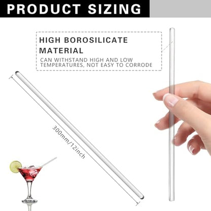 Glass Stirring Rod 12 Inch Length Stir Stick with Both Ends Round 24 pcs/pk