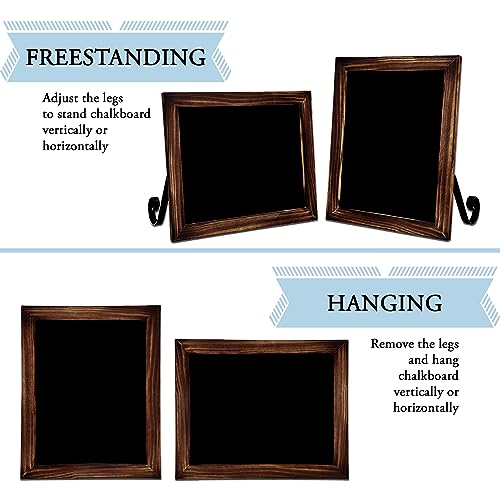 11"x13" Tabletop Chalkboard Sign with Stand - Rustic Brown - color: Rustic Brown, size: 11"W x 13"H