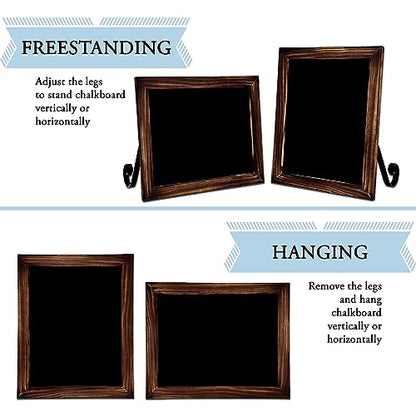 11"x13" Tabletop Chalkboard Sign with Stand - Rustic Brown - color: Rustic Brown, size: 11"W x 13"H