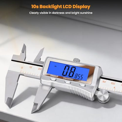 HARDELL Digital Caliper 12 Inch, Rechargeable All Metal W/Backlight Screen - size: 12 Inch