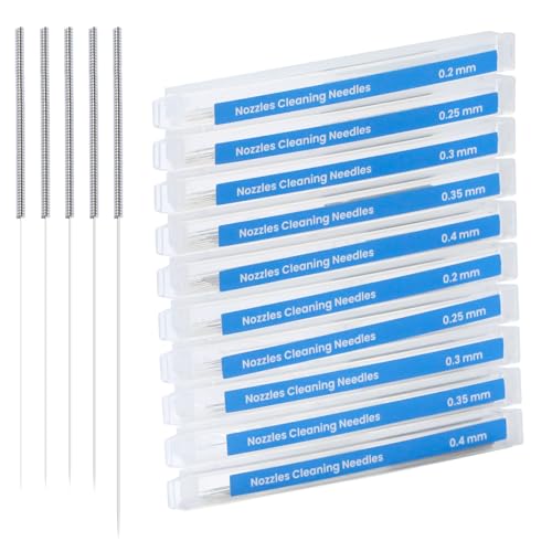 100PCS 3D Printer Nozzle Cleaning Kit, Stainless Steel Nozzle Cleaning Needles 0.2/0.25/0.3/0.35/0.4mm, 3D Printer Nozzle Cleaner Tool with Storage Box for 3D Printer Accessories