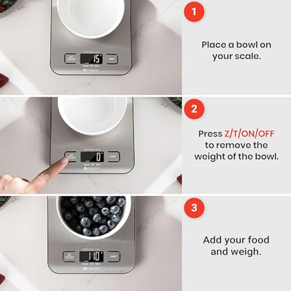 Etekcity Food Kitchen Scale, Digital Grams and Ounces, 11lb - color: Stainless Steel