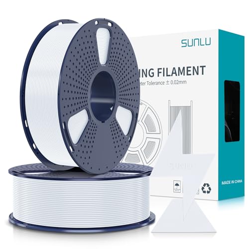 SUNLU High Speed PLA Filament 1.75mm, 1KG*2 Rolls White+White - color: White, size: 2KG