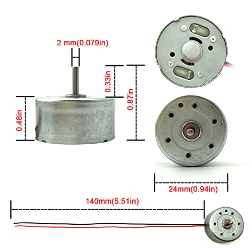 EUDAX Mini Generator Motors 3V-12V DC Motor Electric Motor for DIY Toys Wind Turbine Generator Hand Cranked Power Generator Model (Plastic Motor Holder)