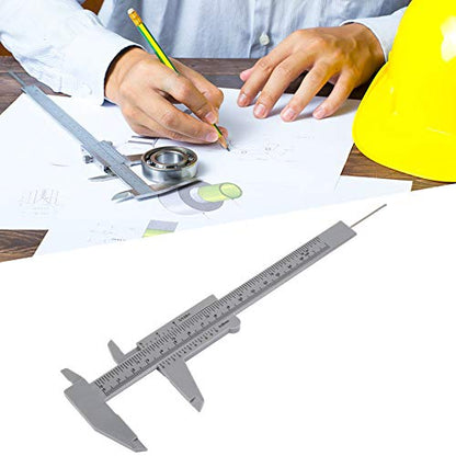 Eujgoov Plastic Vernier Caliper 150mm Double Rule Scale Measuring Tool - color: Gray