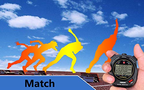 Sport Stopwatch Timer with 100X2laps Split Memory/0.001second Timing,Professional Recall Stop Watch Large Display Alarm Clock Multifunctional for Coach Referee Swimming Running Marathon Competition - color: 100 Lap-black