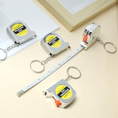 10 Pcs Mini Tape Measure, 3FT/1M Retractable Pocket Etractable Mini Measuring Tape Keychains with Stable Slide Lock for DIY Projects Office Home Project Daily Use