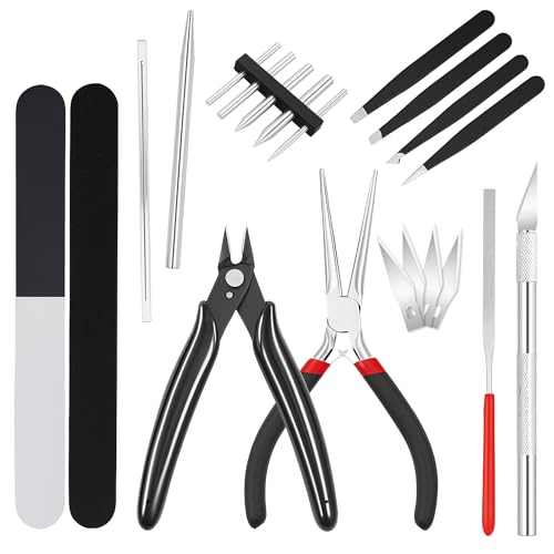 Mandala Crafts 22 PC Model Building Hobby Tools Kit for Metal & Plastic - style: 3D Metal Model Puzzle Tool 25 PCs