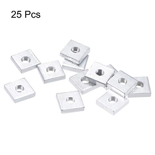 uxcell Square Nuts, M3x8mmx2mm Zinc-Plated Metric Coarse Thread Assortment Kit, 25 Pcs - size: M3x8mmx2mm