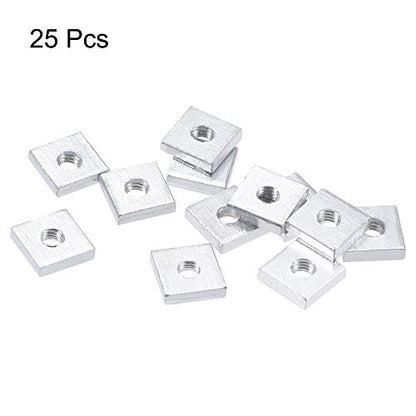 uxcell Square Nuts, M3x8mmx2mm Zinc-Plated Metric Coarse Thread Assortment Kit, 25 Pcs - size: M3x8mmx2mm