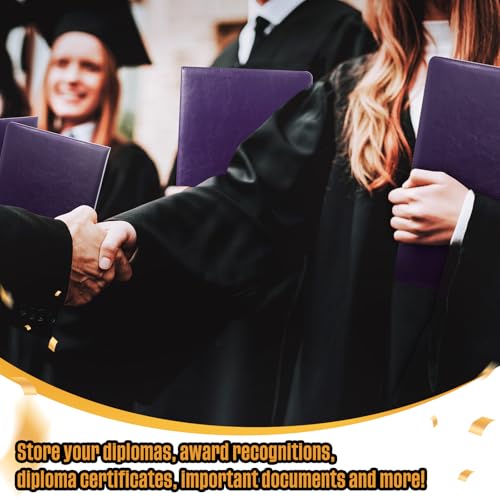 Tenare 10 Pcs Purple PU Leather Certificate Cover Diploma Folder Holder - color: Purple