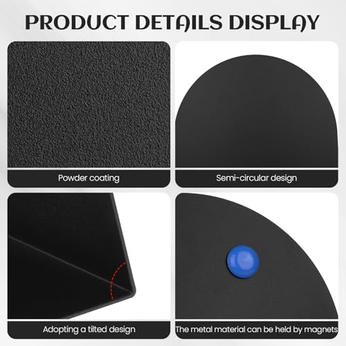 2 Pack Magnet Board 12.6x11 Inch Magnetic Display Board Black Metal with Stand for Home School Kitchen Office
