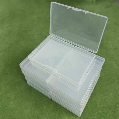 Gebildet 12pcs Small Rectangular Clear Plastic Bead Storage Boxes with Lid for Pills, Herbs, Small Beads, Jewellery and Craft Items - size: 9.5×6.2×1.3cm