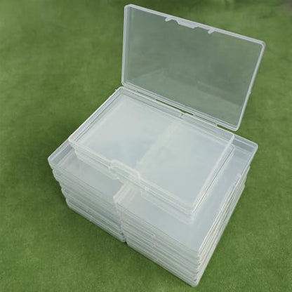 Gebildet 12pcs Small Rectangular Clear Plastic Bead Storage Boxes with Lid for Pills, Herbs, Small Beads, Jewellery and Craft Items - size: 9.5×6.2×1.3cm